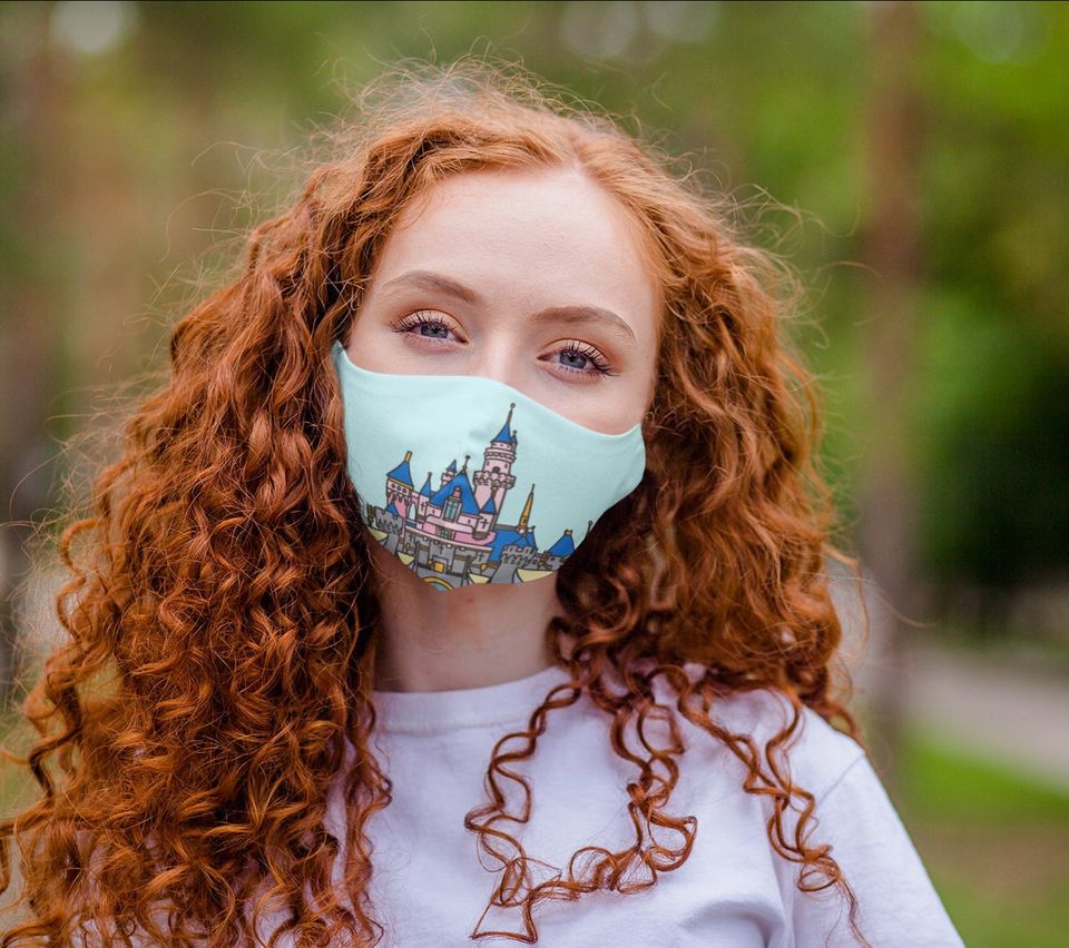 Sleeping Beauty Disneyland Castle Fabric Face Mask