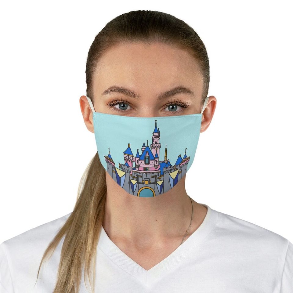 Sleeping Beauty Disneyland Castle Fabric Face Mask