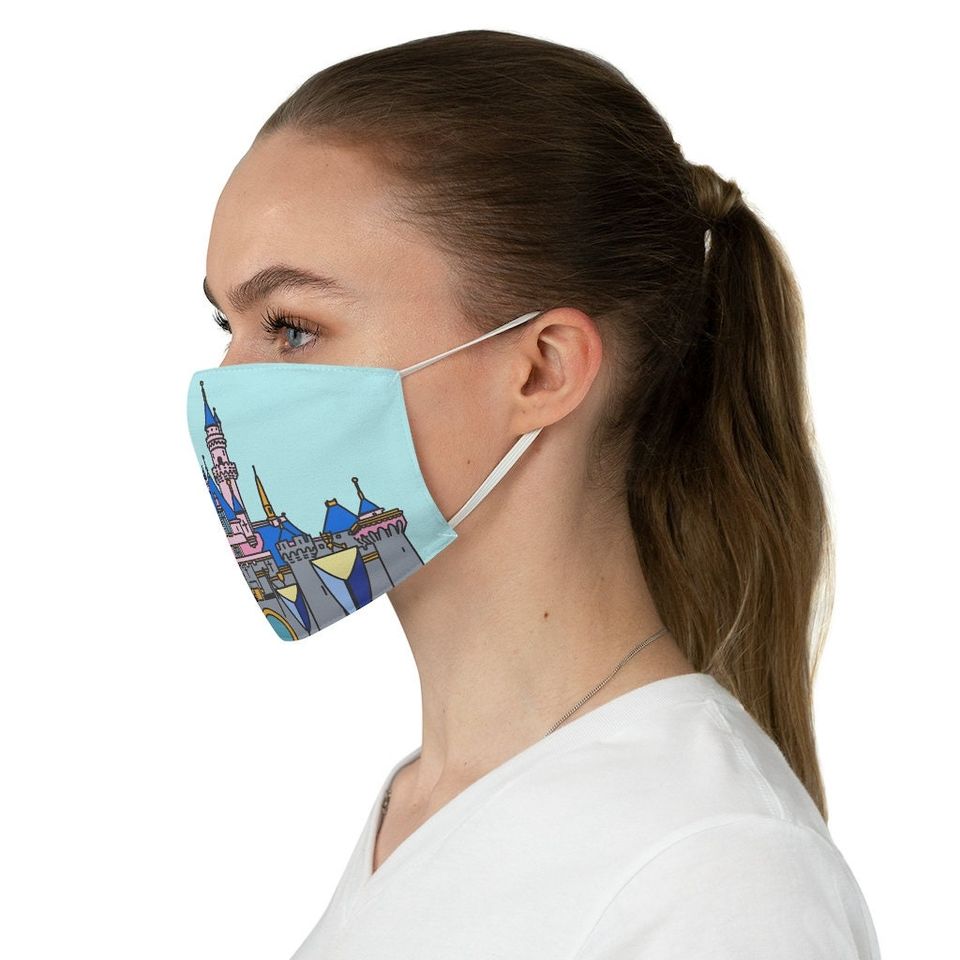 Sleeping Beauty Disneyland Castle Fabric Face Mask