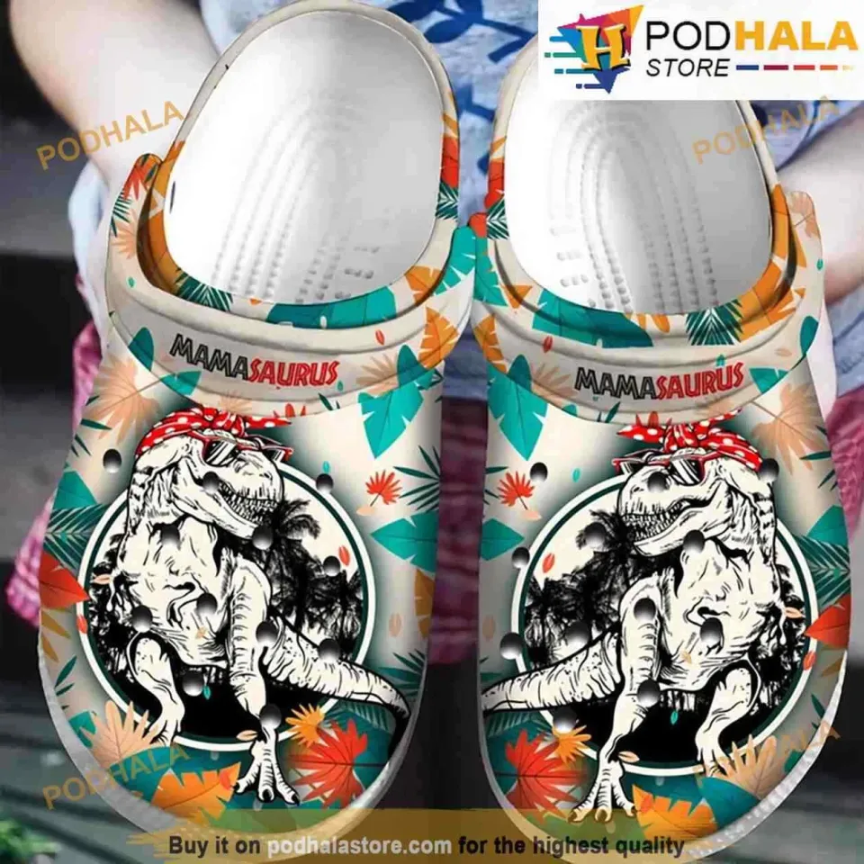 Mamasaurus Gift For Mom Dino 3D Funny Clog Shoes Clogs