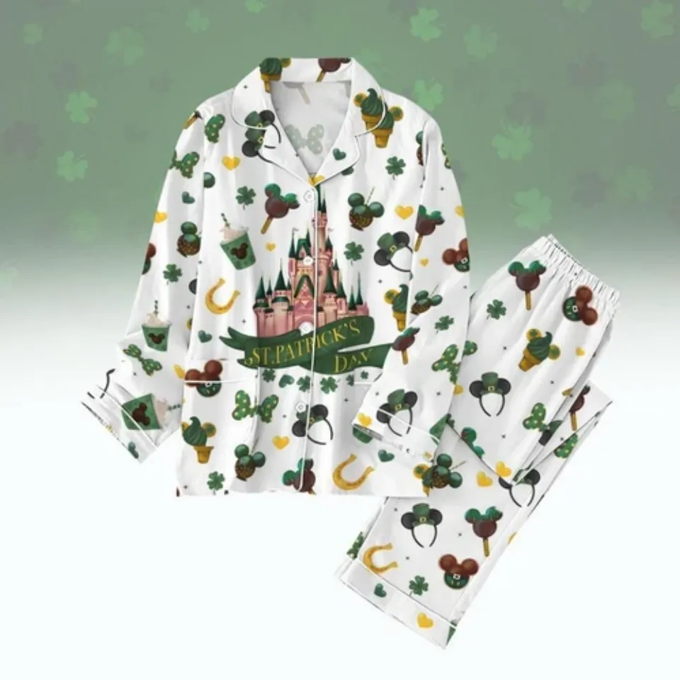 St. Patrick's Day Thick Pajamas Lucky Shamrock Midnight Shirt
