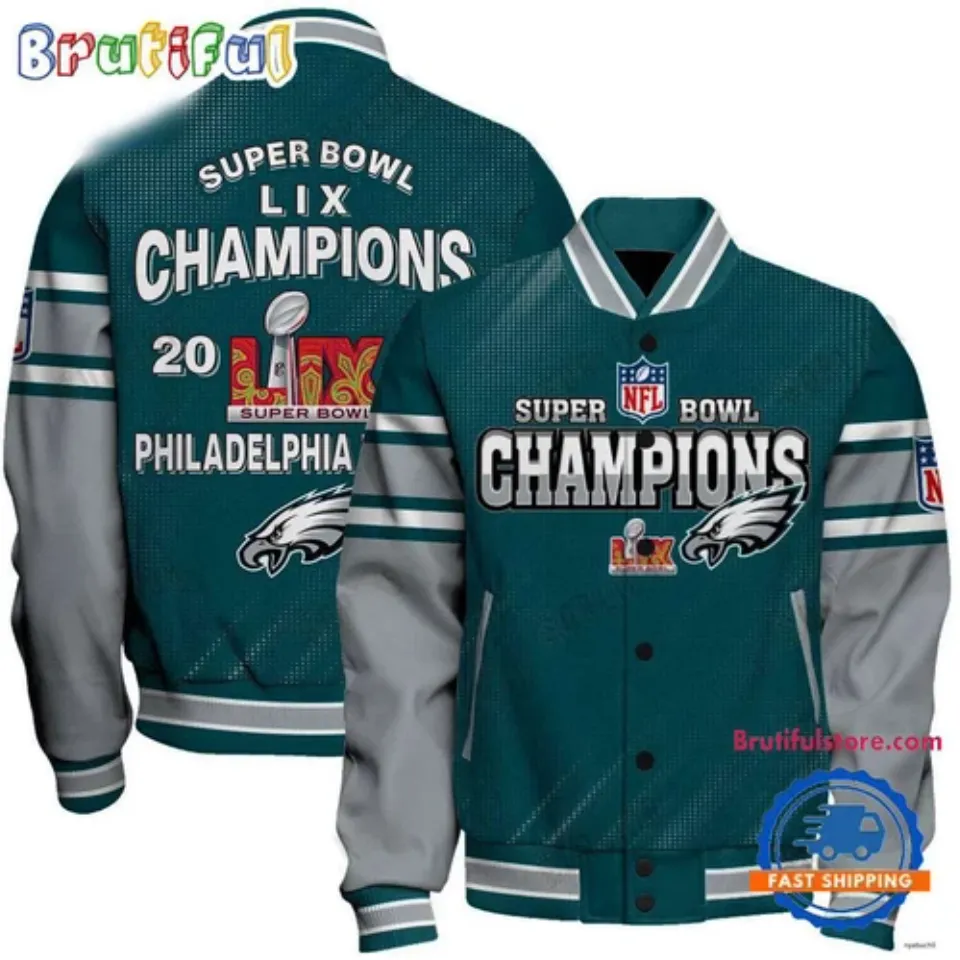 Philadelphia Eagles Super Bowl LIX 2025 Champions Team Baseball Jacket Unisex