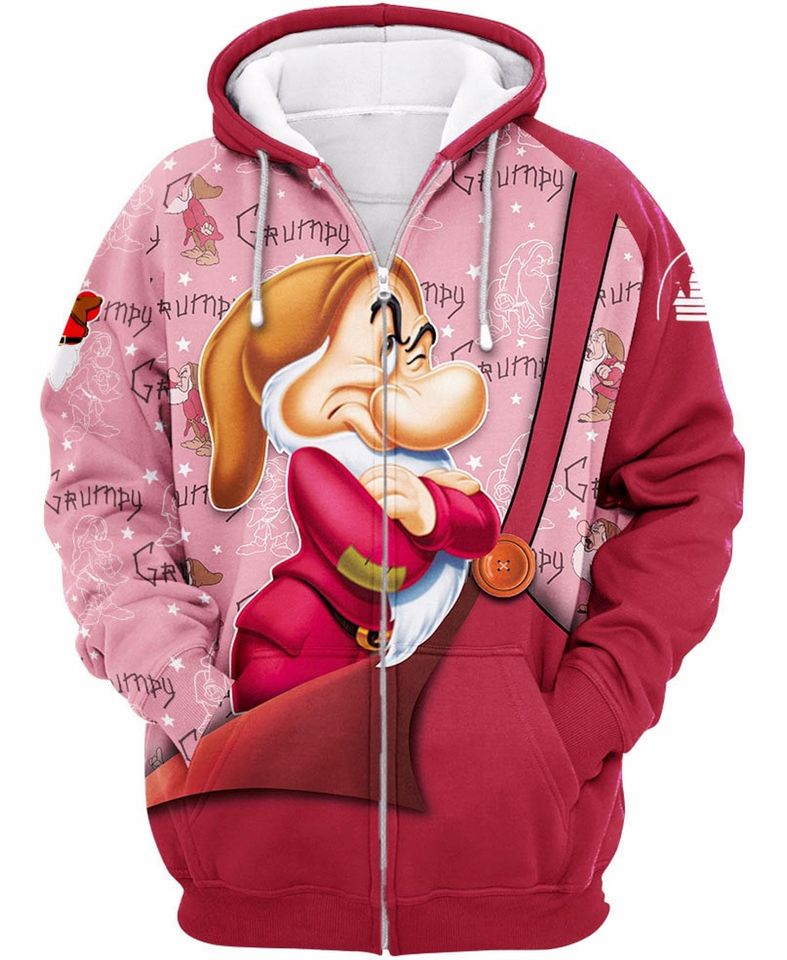 Red Grumpy Dwarf | Disney 3D Hoodie