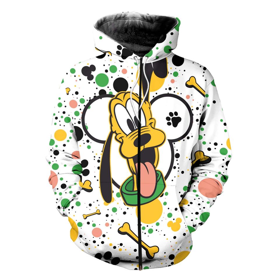 Pluto Dog Polkadot Pattern | Disney 3D Hoodie