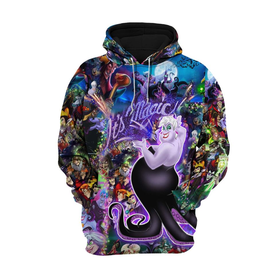 Evil Ursula Magical Glitter Castle | Disney 3D Hoodie