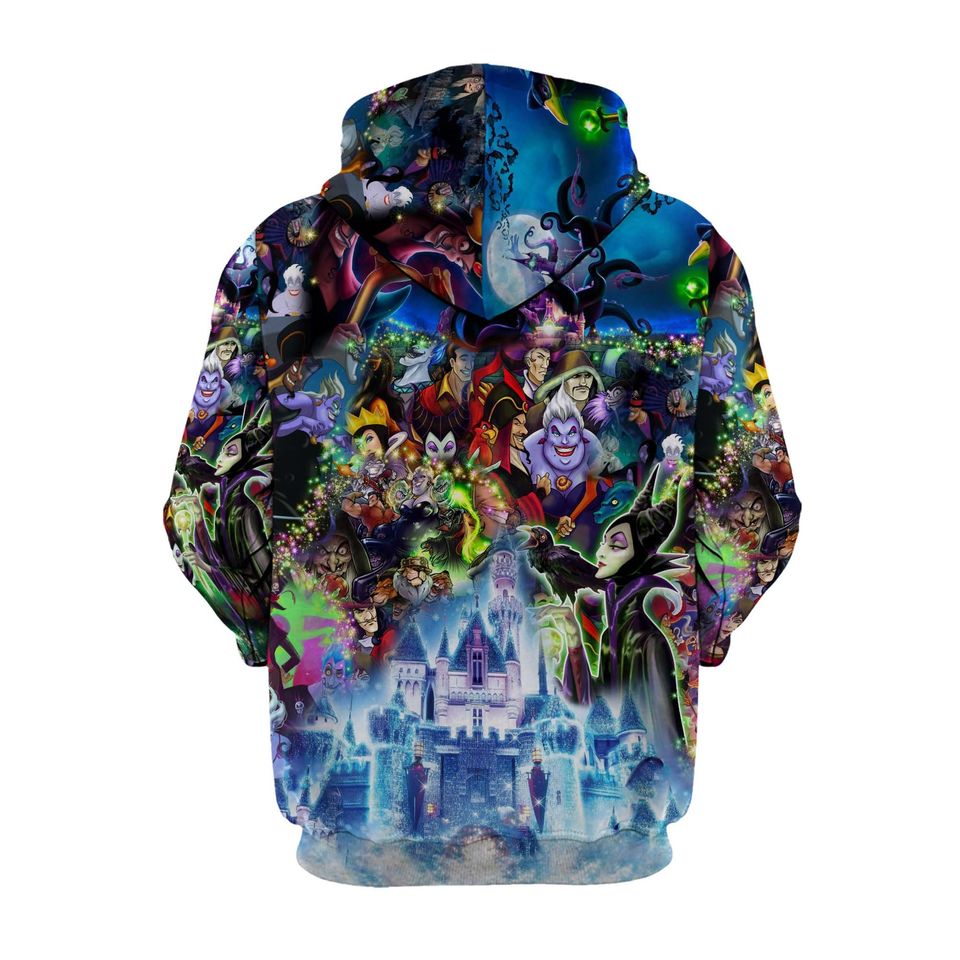 Evil Ursula Magical Glitter Castle | Disney 3D Hoodie