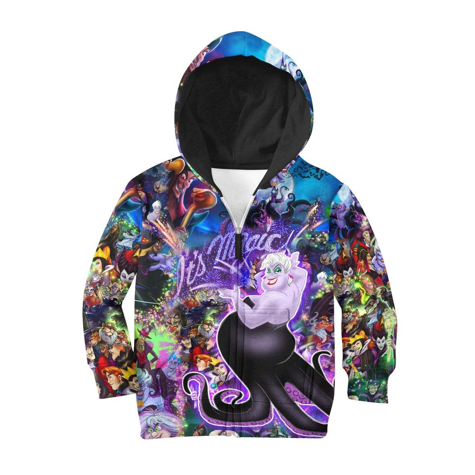 Evil Ursula Magical Glitter Castle | Disney 3D Hoodie