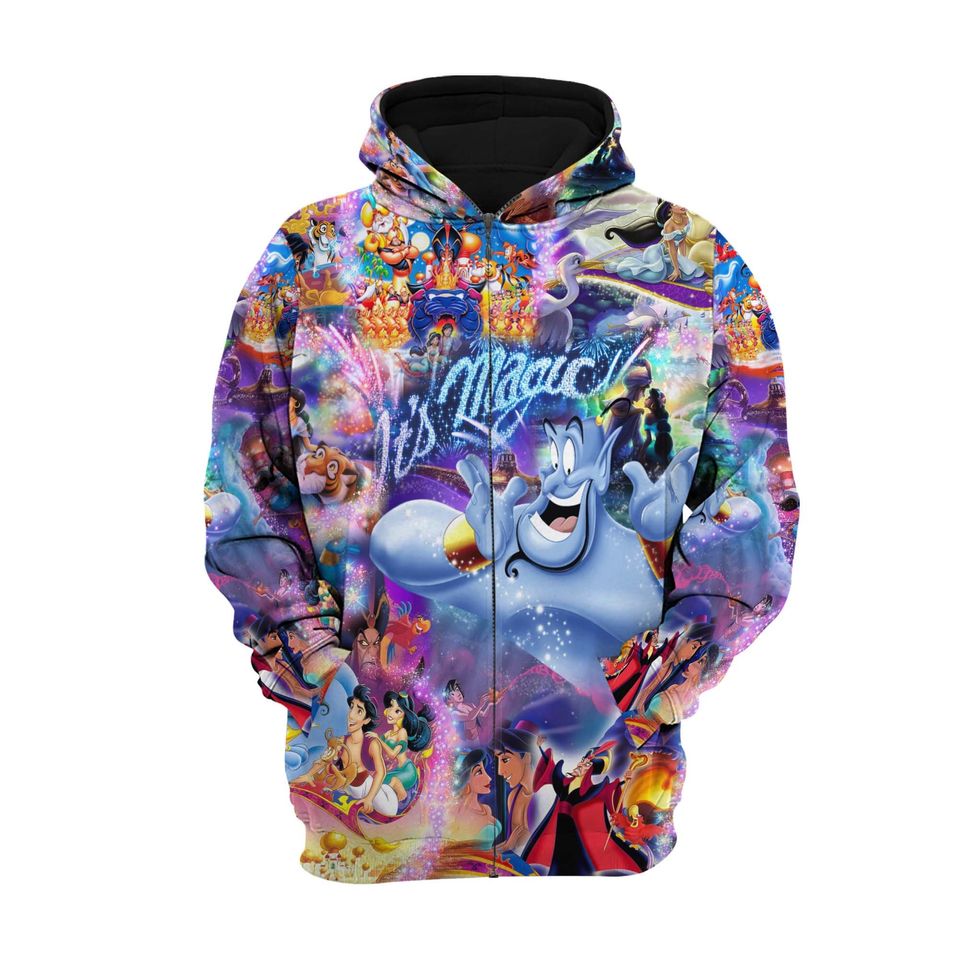 Aladdin Jasmine Genie Magic Glitter | Disney 3D Hoodie