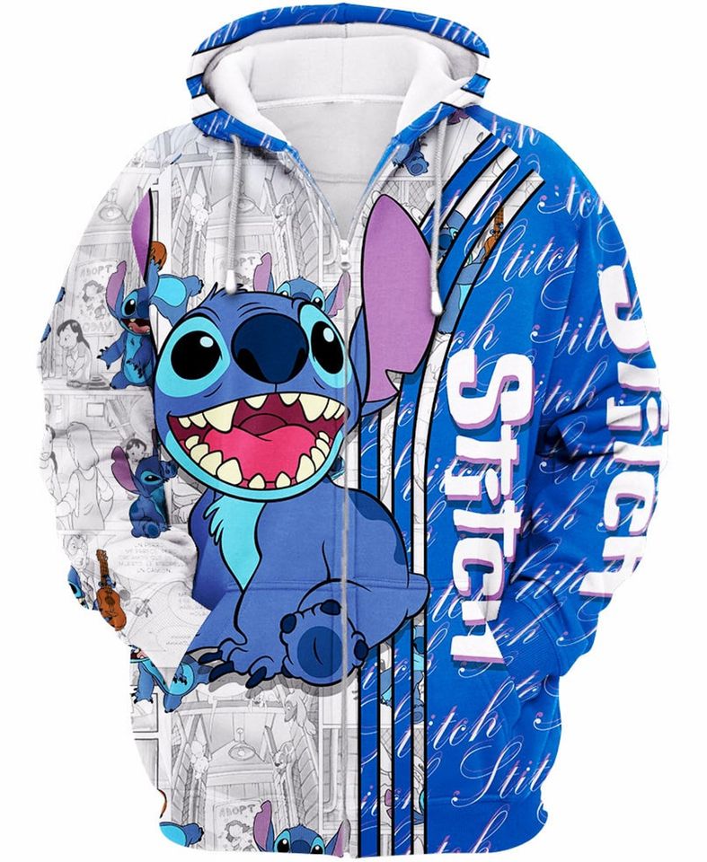 Blue Stitch Disney 3D Hoodie