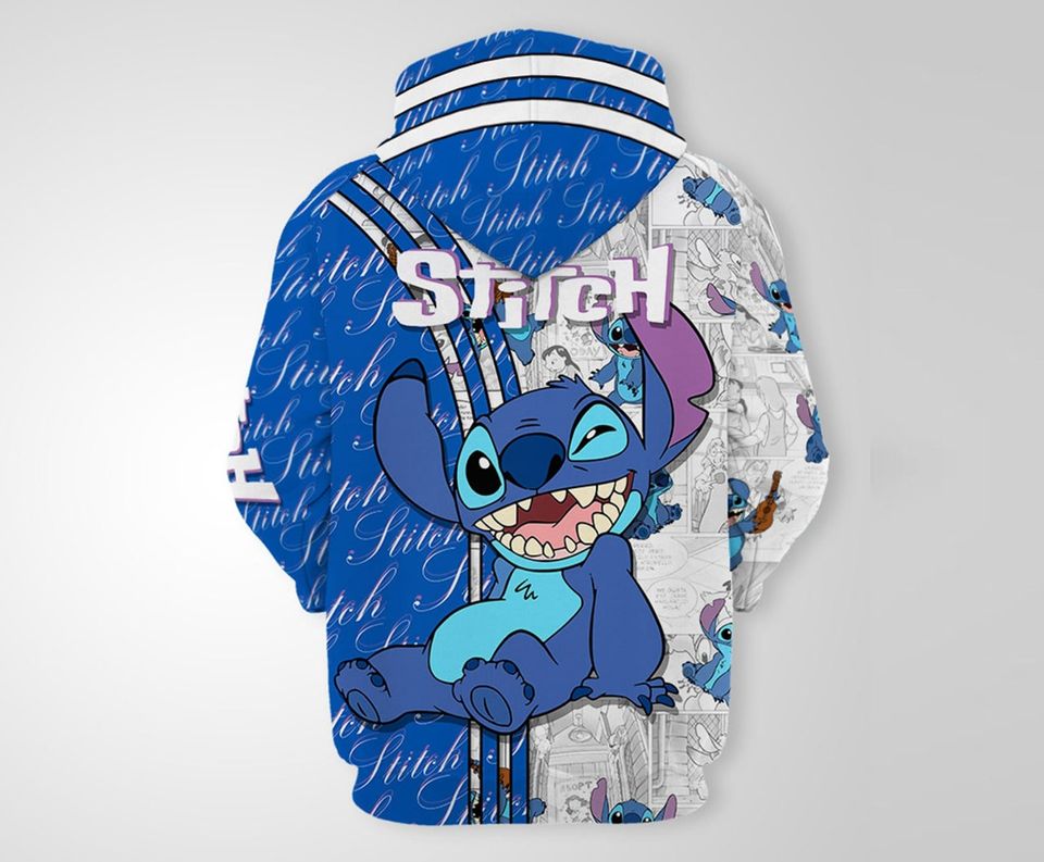 Blue Stitch Disney 3D Hoodie
