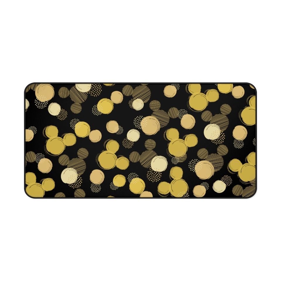 Disney Black and Gold Desk Mat, Disney Office Decor, Disney Mouse Pad