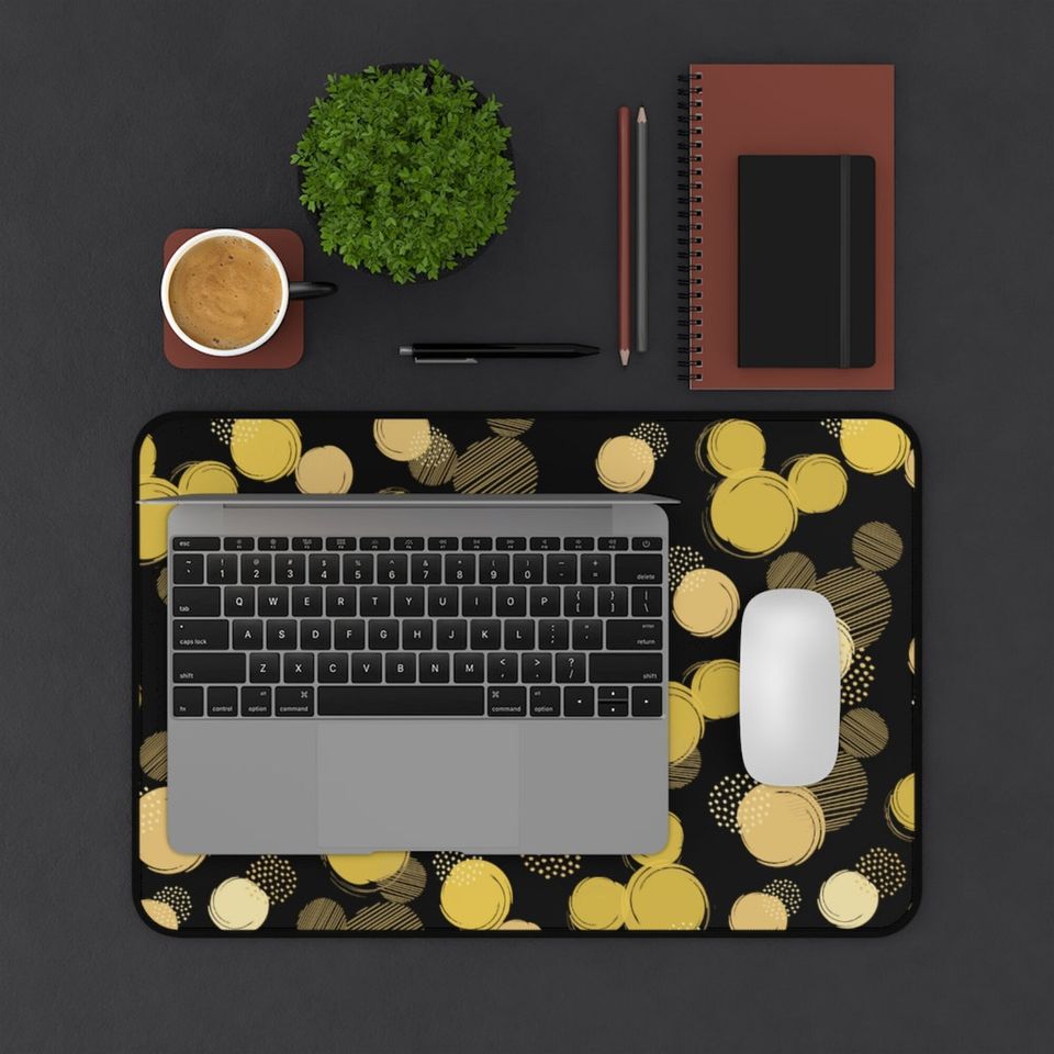 Disney Black and Gold Desk Mat, Disney Office Decor, Disney Mouse Pad