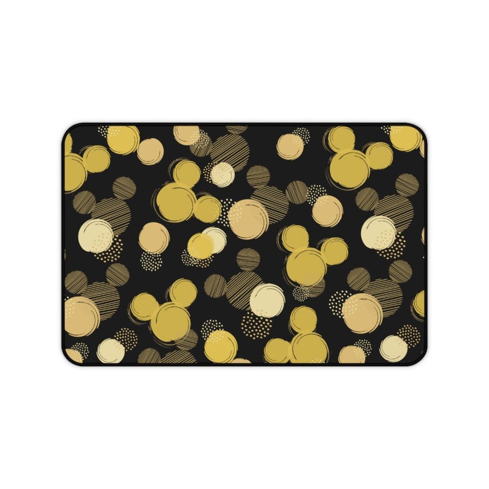 Disney Black and Gold Desk Mat, Disney Office Decor, Disney Mouse Pad