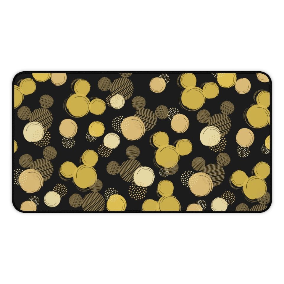 Disney Black and Gold Desk Mat, Disney Office Decor, Disney Mouse Pad