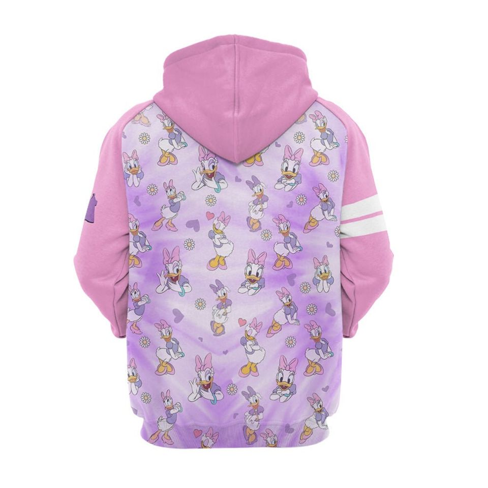Daisy Duck Pattern Raglan | Disney Sweatshirt/Hoodie/Fleece Jacket