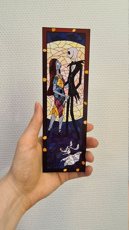 Nightmare Before Christmas Bookmark, Disney, Jack Skellington with Sally and Zero