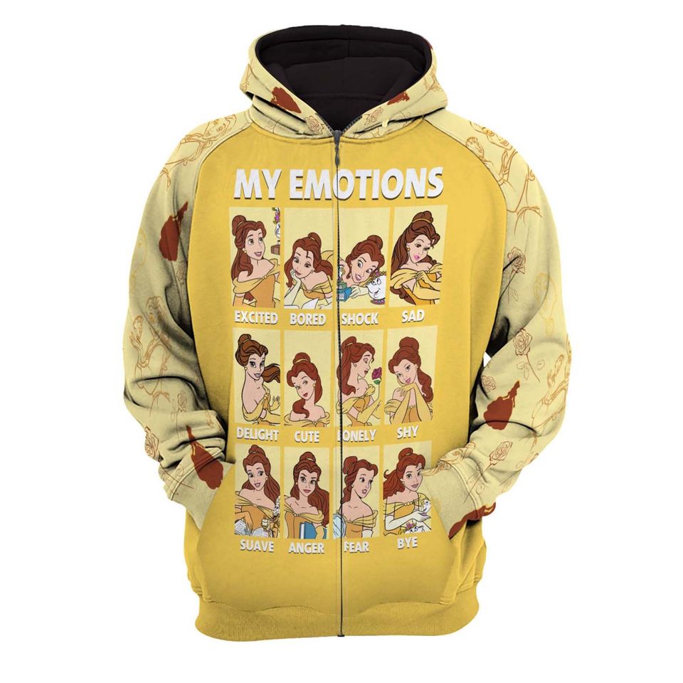 Belle My Emotions Disney 3D Hoodie