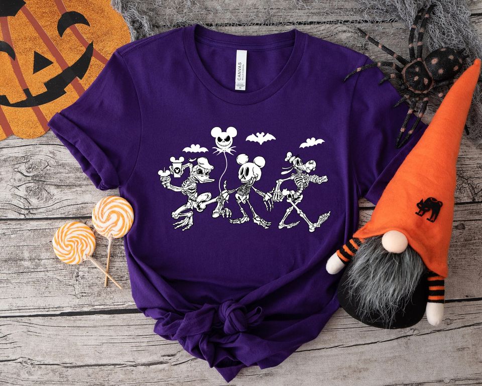 Disney Skeleton Shirt, Disney Halloween Shirt, Mickey Skeleton Tshirt