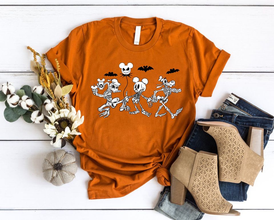 Disney Skeleton Shirt, Disney Halloween Shirt, Mickey Skeleton Tshirt