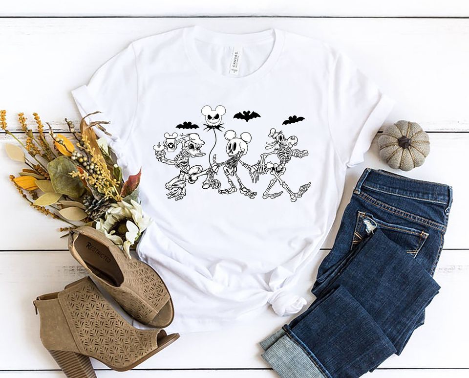 Disney Skeleton Shirt, Disney Halloween Shirt, Mickey Skeleton Tshirt