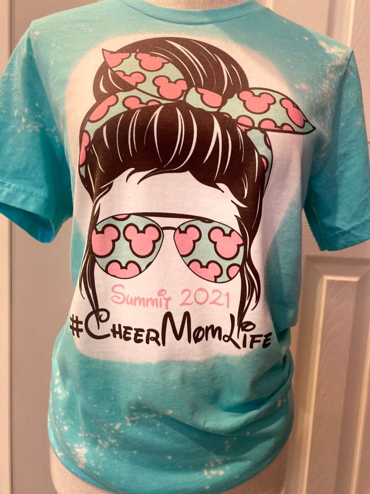 Cheer Mom Disney Summit 2022 Mickey Mouse Ears Bleached Sublimated 3D Shirt