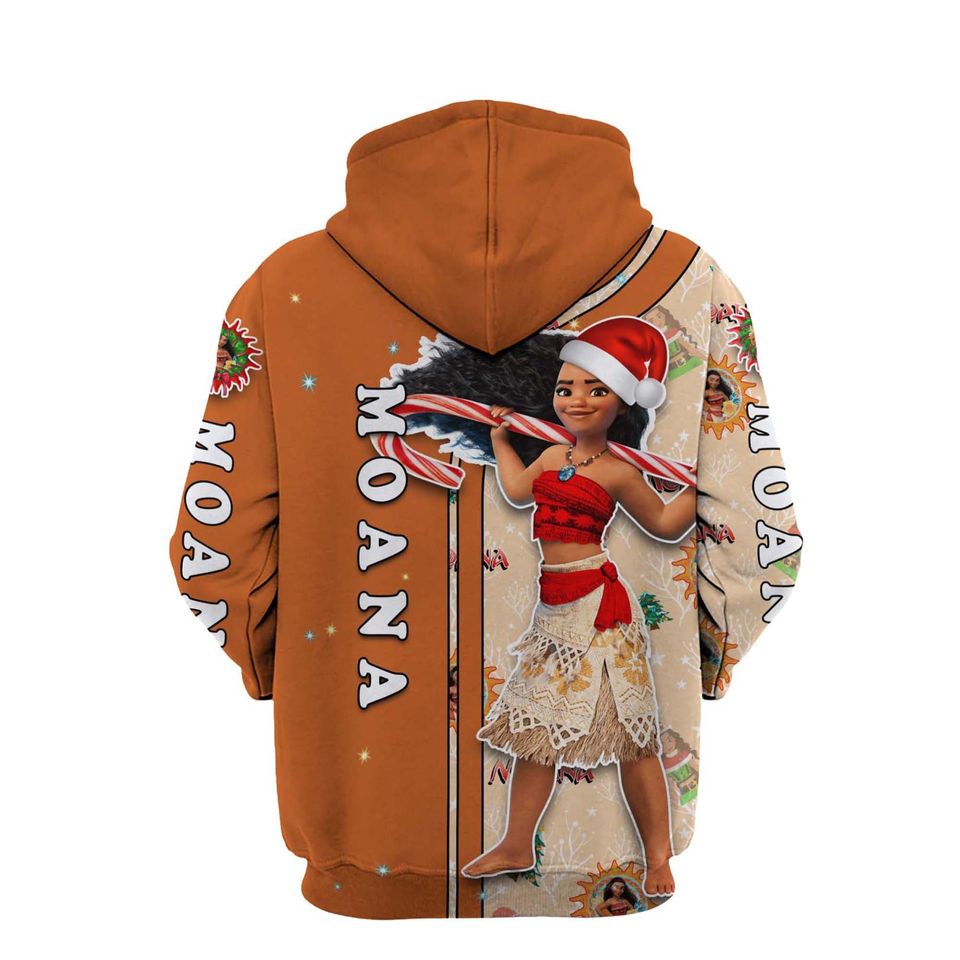 Moana Orange Christmas Disney 3D Hoodie