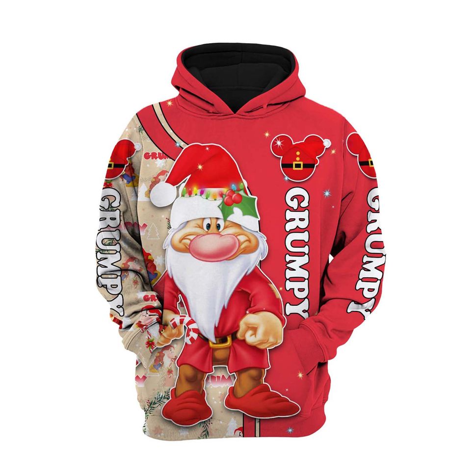 Grumpy Red Christmas Disney 3D Hoodie