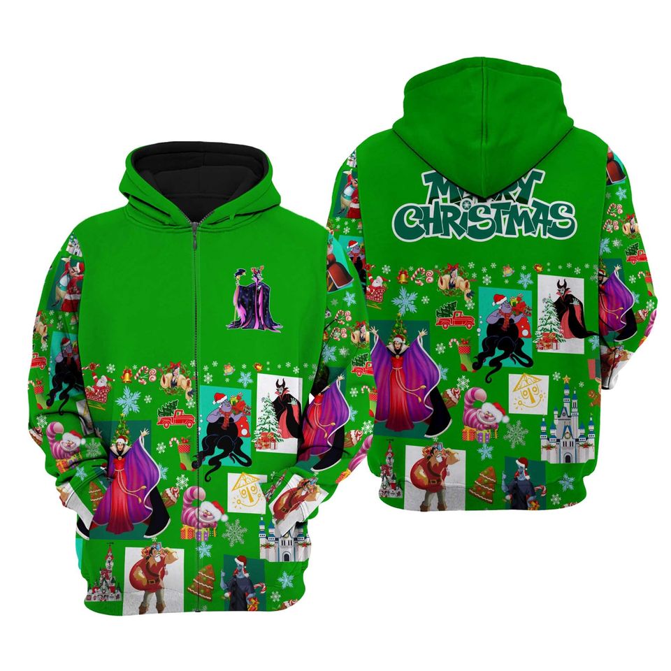 Maleficent Green Christmas Disney 3D Hoodie