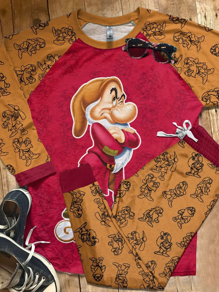 Red Orange Grumpy Dwarf Disney | Family Matching Pajamas Set