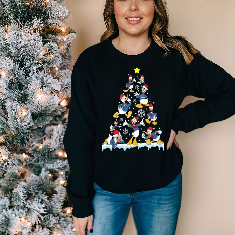 Disney Donald Duck Christmas Tree Sweatshirt, Disneyworld Sweatshirt