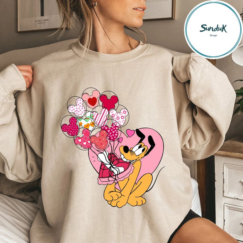 Disney Pluto Valentine's Day Shirt, Matching Sweatshirt