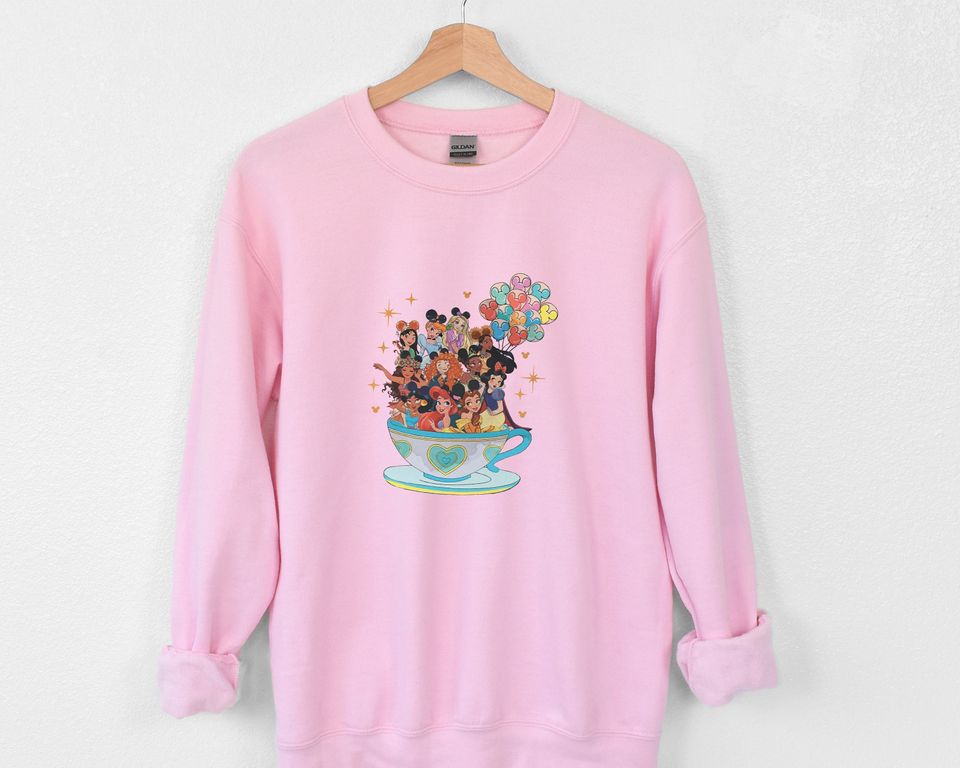 Disney princess Teacup Sweatshirt, Disney Princess Characters