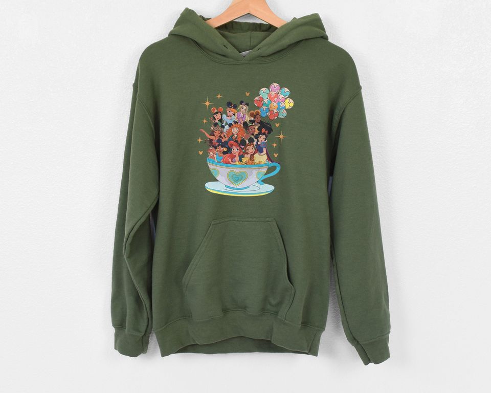 Disney princess Teacup Sweatshirt, Disney Princess Characters