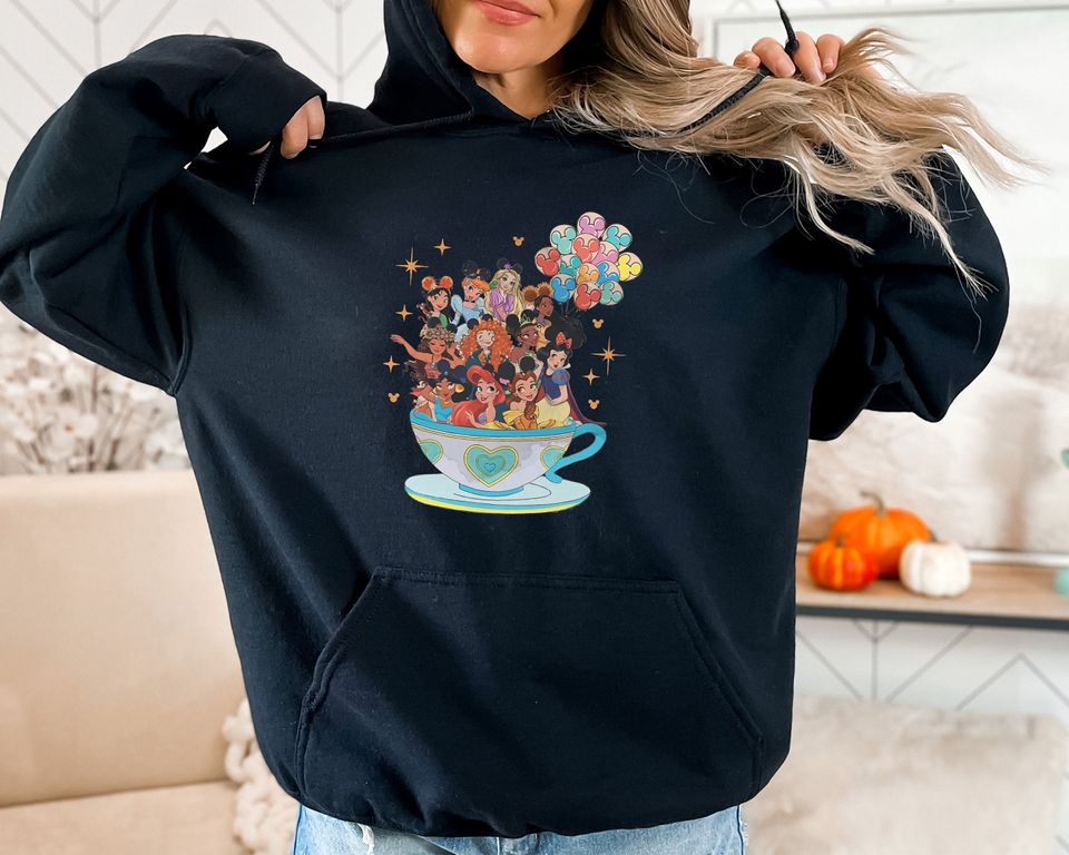 Disney princess Teacup Sweatshirt, Disney Princess Characters
