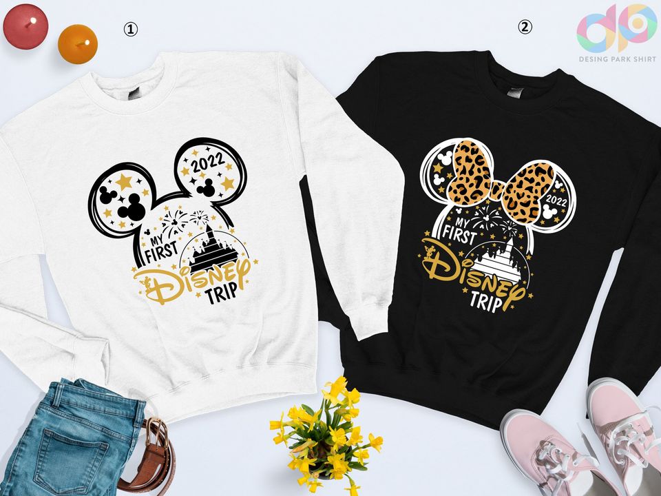 My First Disney 2023 Trip Sweatshirt, Disneyland Couple Sweatshirt