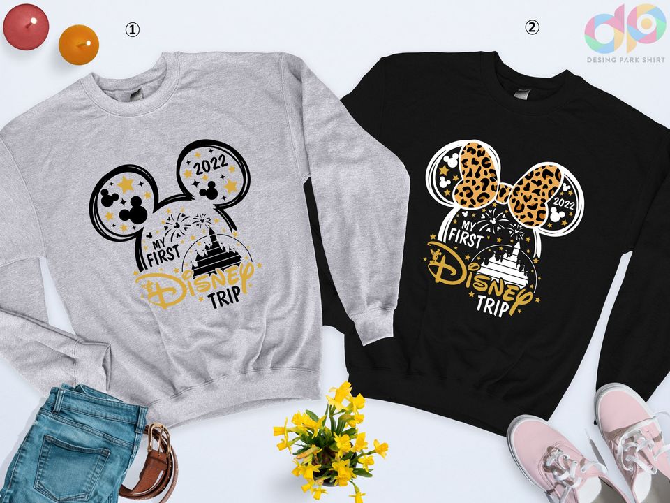 My First Disney 2023 Trip Sweatshirt, Disneyland Couple Sweatshirt