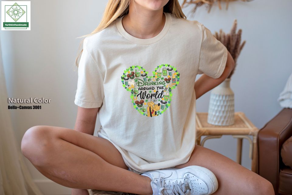 Disney Drinking St Patricks Day Sweatshirt, Drinking Around the World