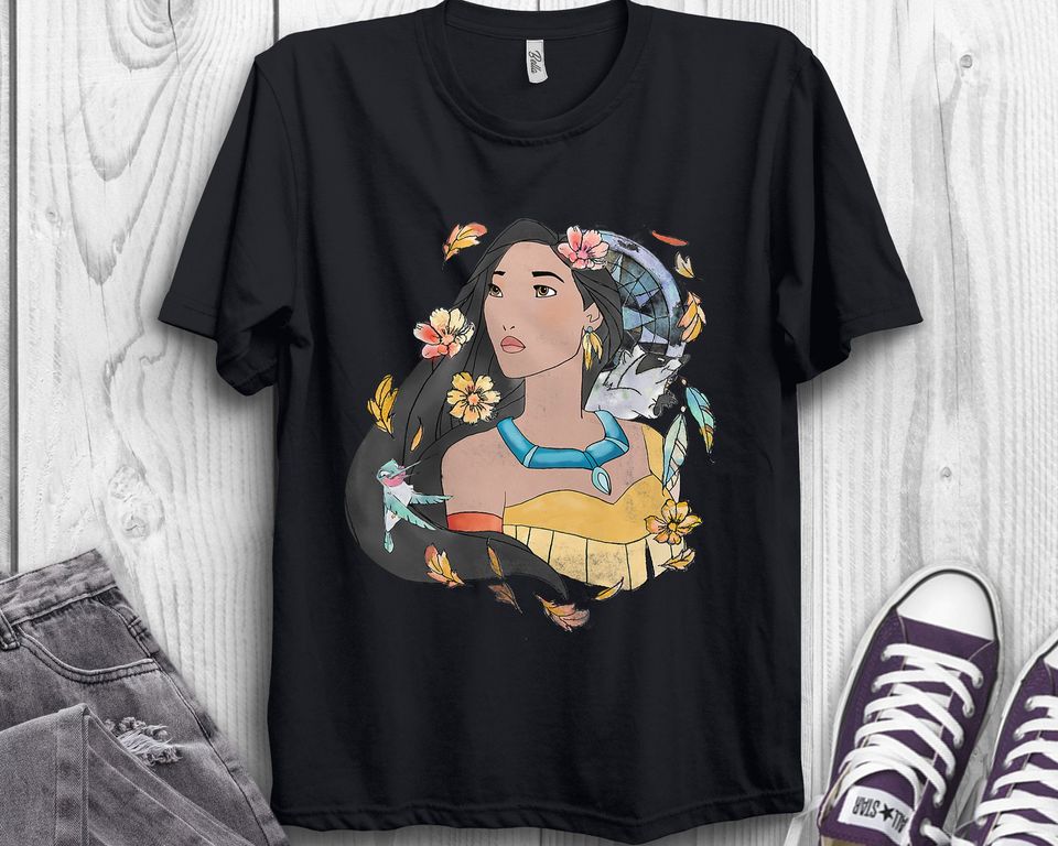 Disney Pocahontas Dreamcatcher Watercolor Graphic T-Shirt