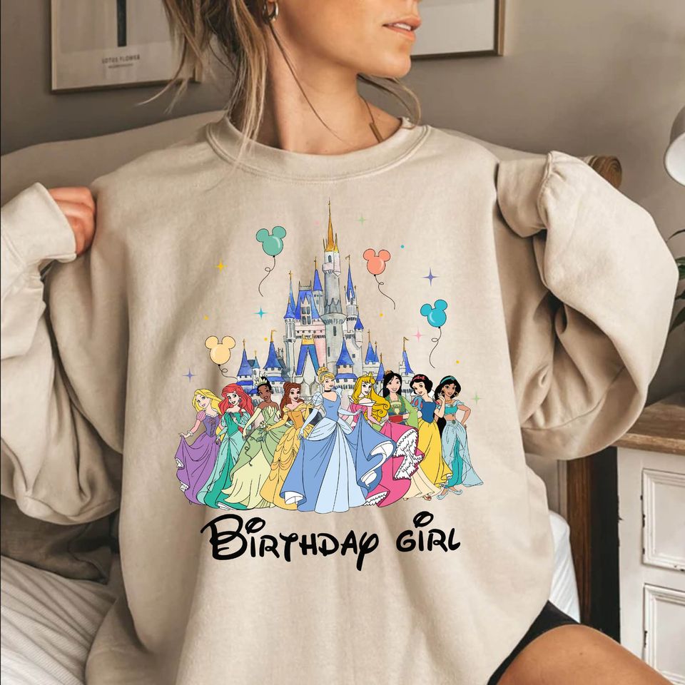 Disney Princess Sweatshirt, Princess Birthday Sweatshirt