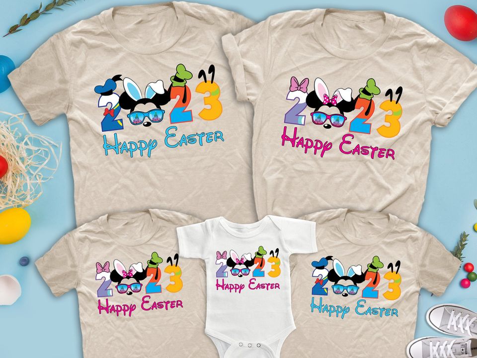 Happy Easter 2023 Shirts, Disneyland and Disneyworld Easter matching shirts