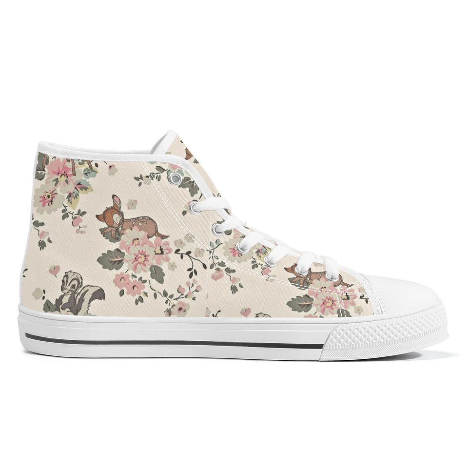 Flowers Cute Disney High Top Sneakers