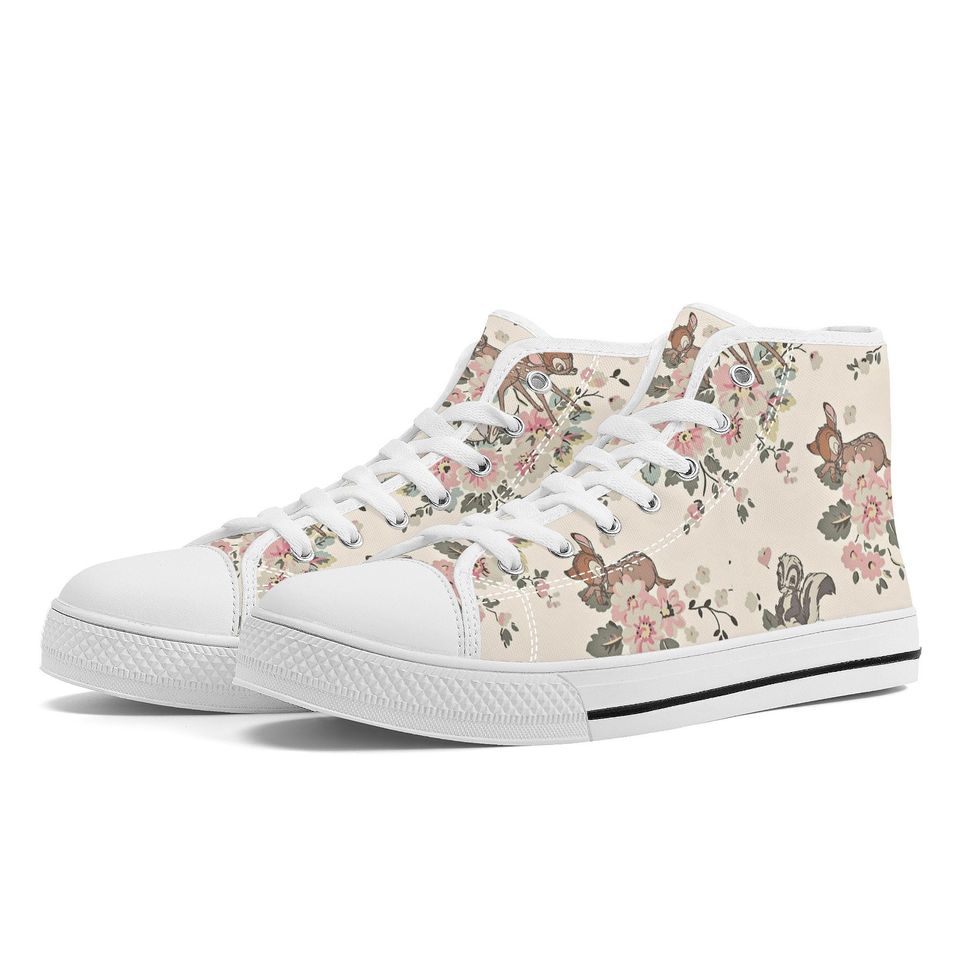 Flowers Cute Disney High Top Sneakers