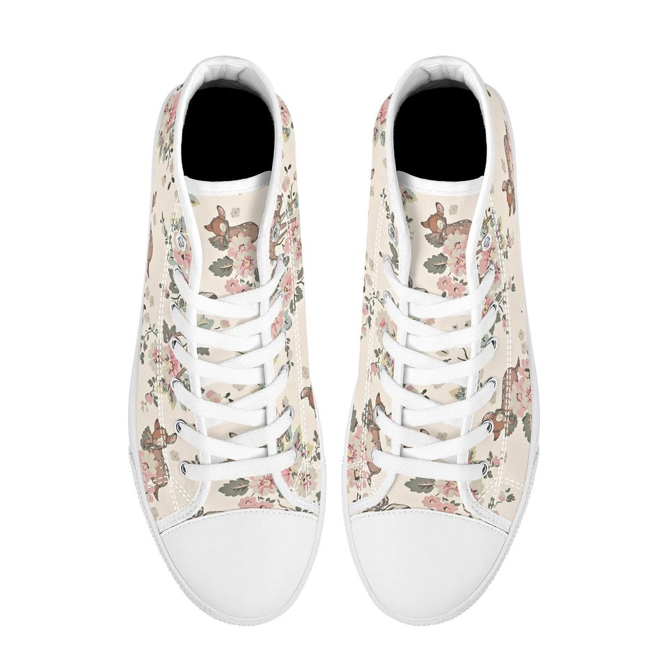 Flowers Cute Disney High Top Sneakers