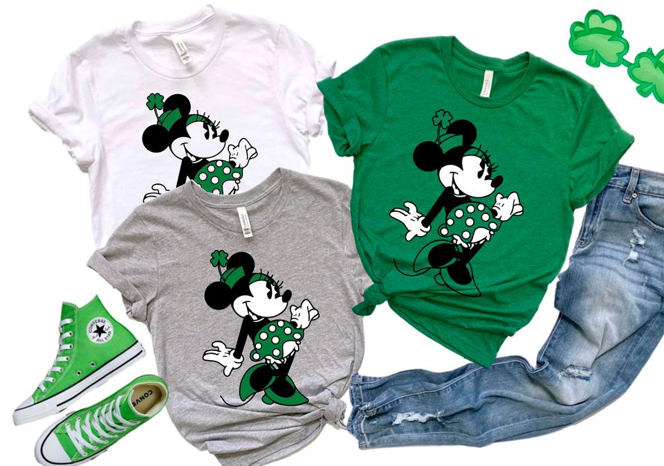 Disney St Patricks Day Shirt, Shamrock Minnie, St Patricks Day Minnie Sweatshirt