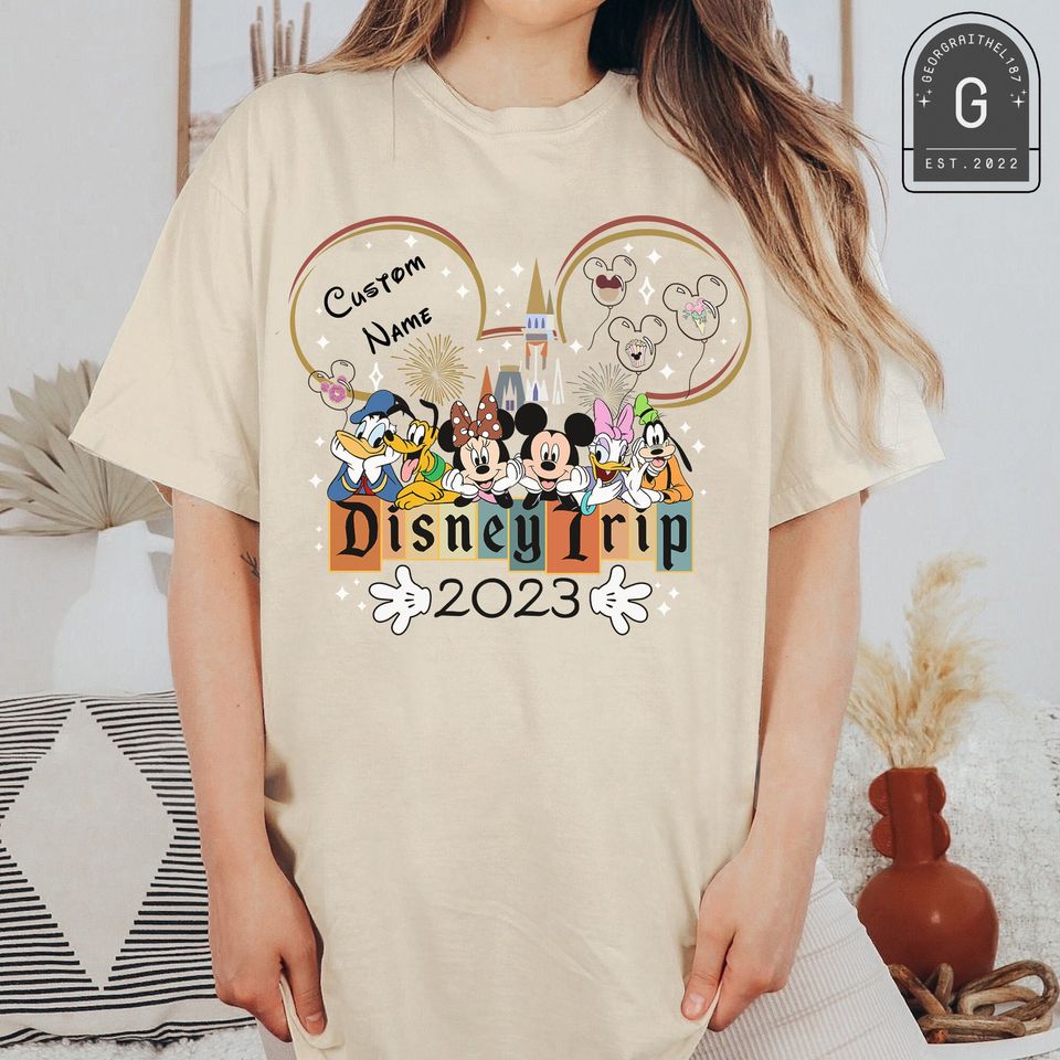 Personalized Disney Family Vacation 2023 Shirt, Mickey and Friends Matching Tee