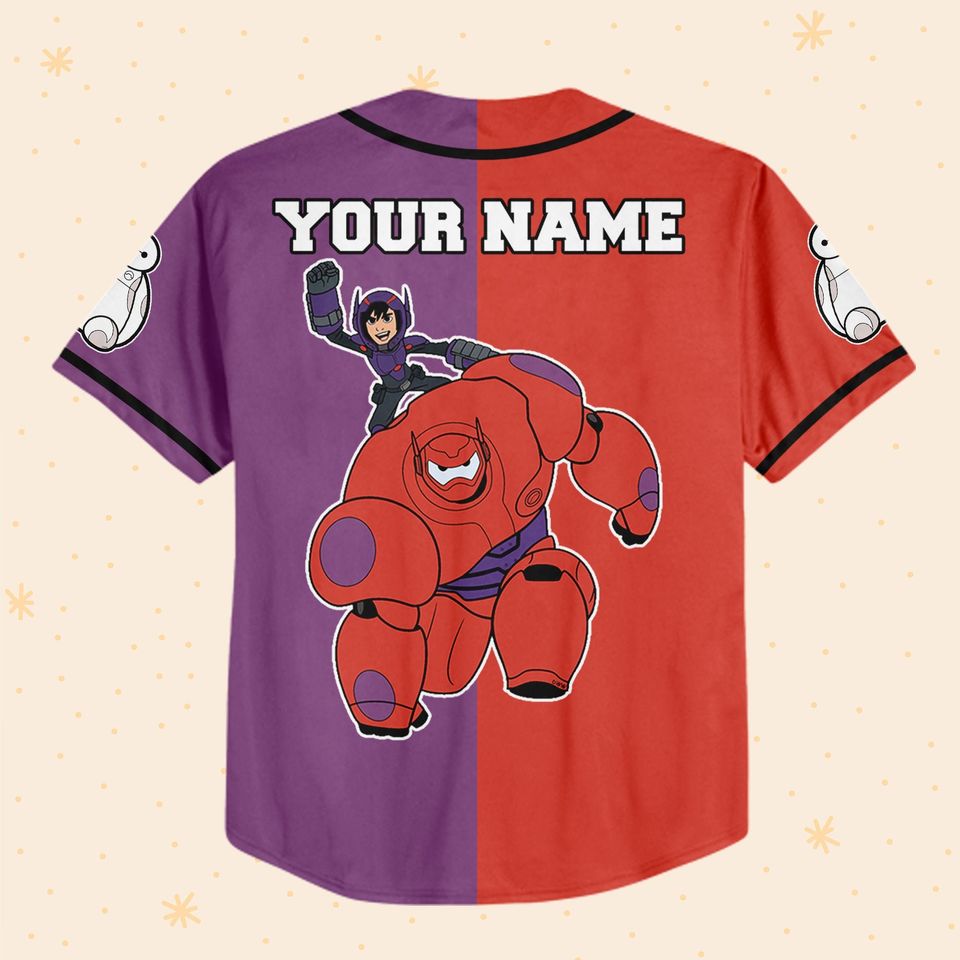 Personalize baymax vs Hiro Baseball Jersey For Fans Disney