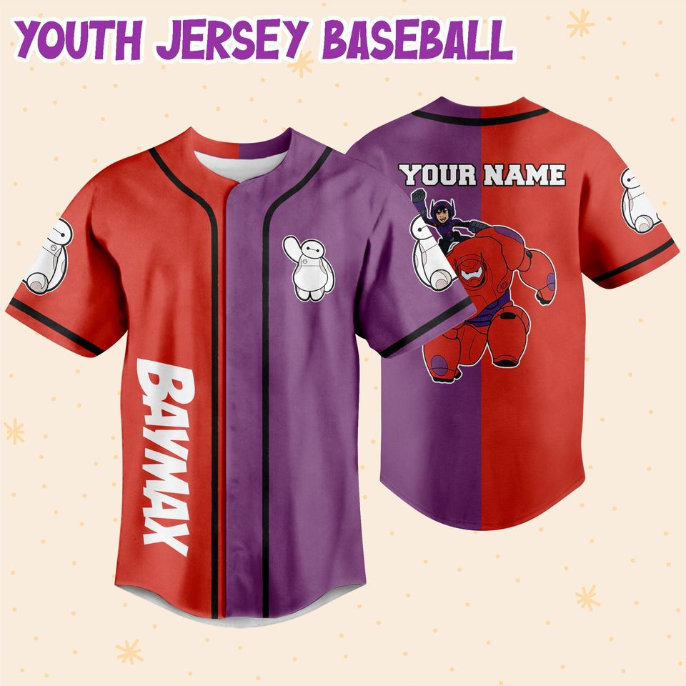 Personalize baymax vs Hiro Baseball Jersey For Fans Disney