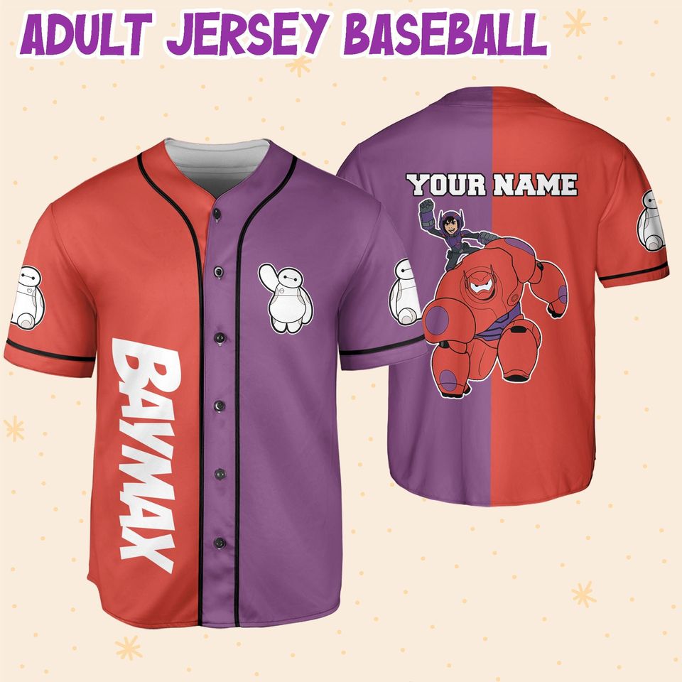 Personalize baymax vs Hiro Baseball Jersey For Fans Disney