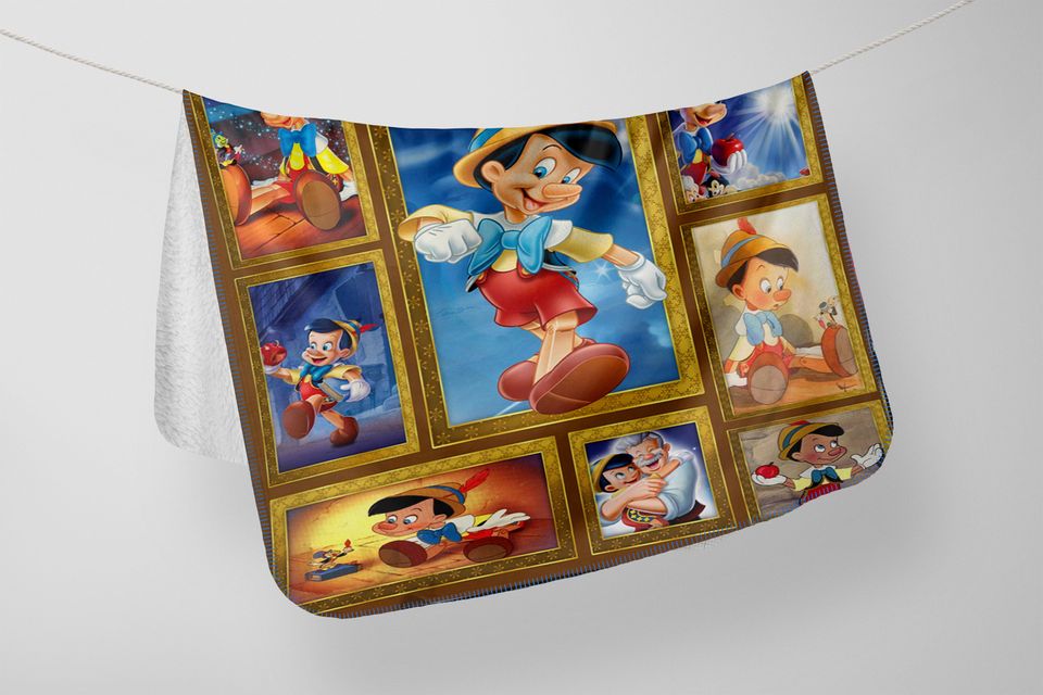 Disney Pinocchio Blanket - Disney Lovers Throw Quilt