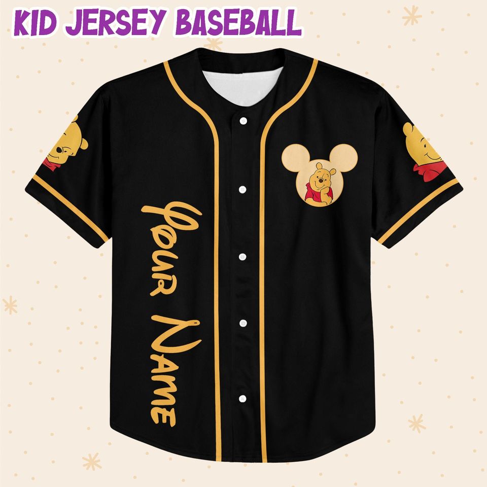 Personalize Disney Winnie The Pooh Baseball Jeseys